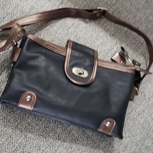 Elegant Black and Brown Shoulder Bag